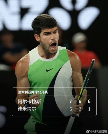 BB Sports-阿尔卡拉斯首进澳网四强，实现四大满贯全四强|男单|1/4决赛|卡洛斯·阿尔卡拉斯|ATP巡回赛|米纳尔_新浪体育_新浪新闻